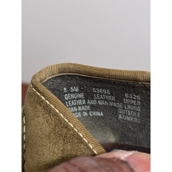 Timberland Women's Green Suede Slip-On Loafers Studded Strap Accents Size 8.5 - Picture 11 of 11